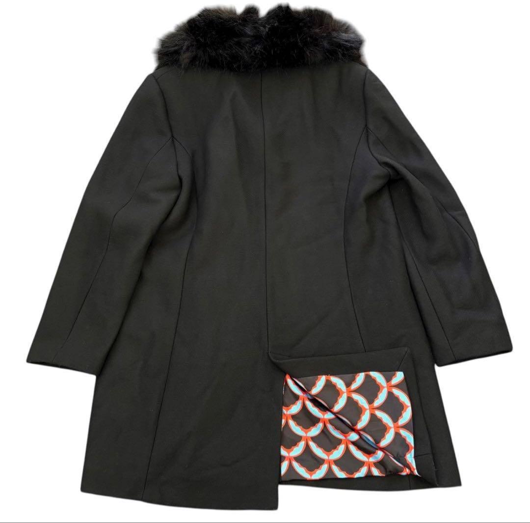 新品未使用　ZARA MANTECO ファー付ウールコート 黒 XL