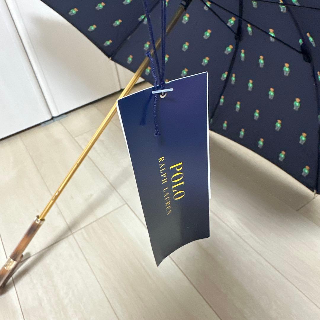 新品未使用タグ付　日本製ポロラルフローレン　ポロベア60センチ長傘　ネイビー
