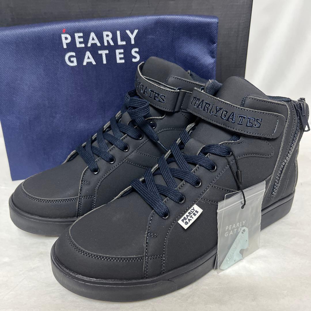 新品 PEARLY GATES ハイカット ゴルフシューズ 紺 26.5cm