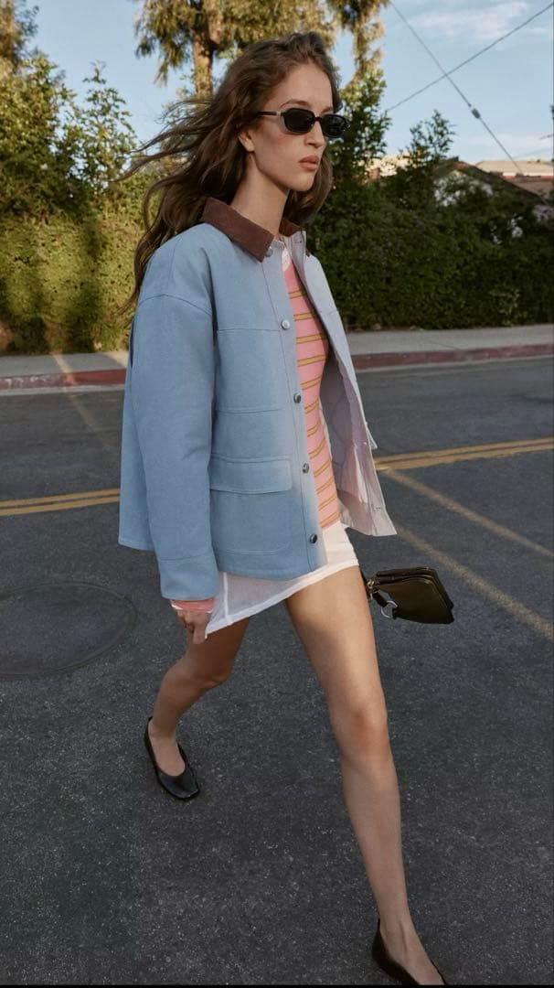 ZARA コントラストカラーバフジャケット