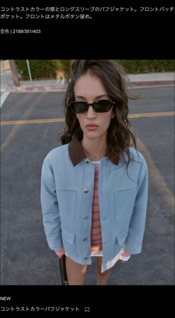 ZARA コントラストカラーバフジャケット