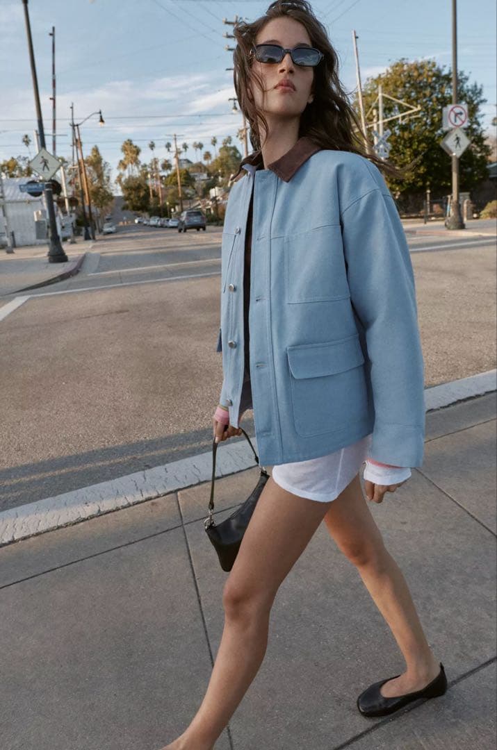 ZARA コントラストカラーバフジャケット