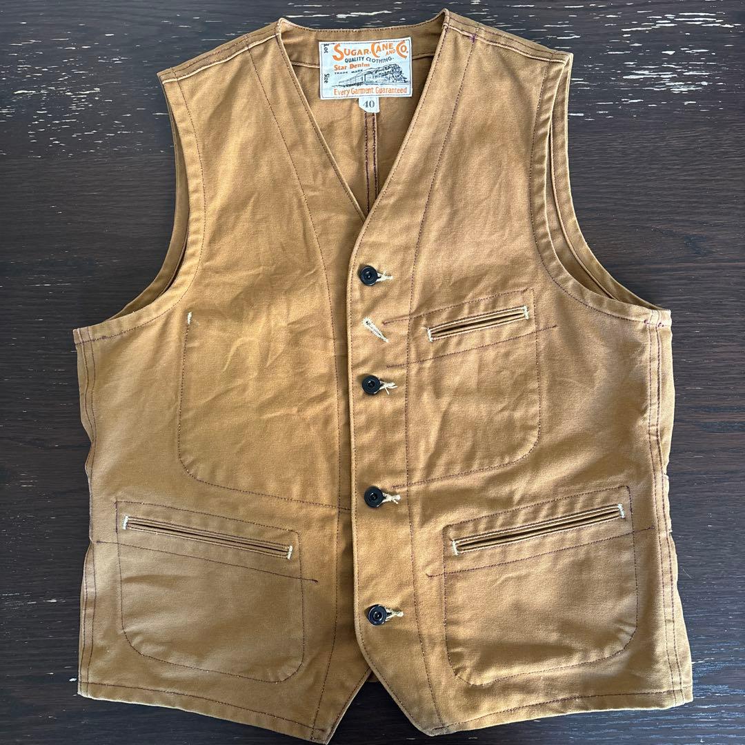 シュガーケーン SUGAR CANE 13oz ブラウンダック ワーク ベスト