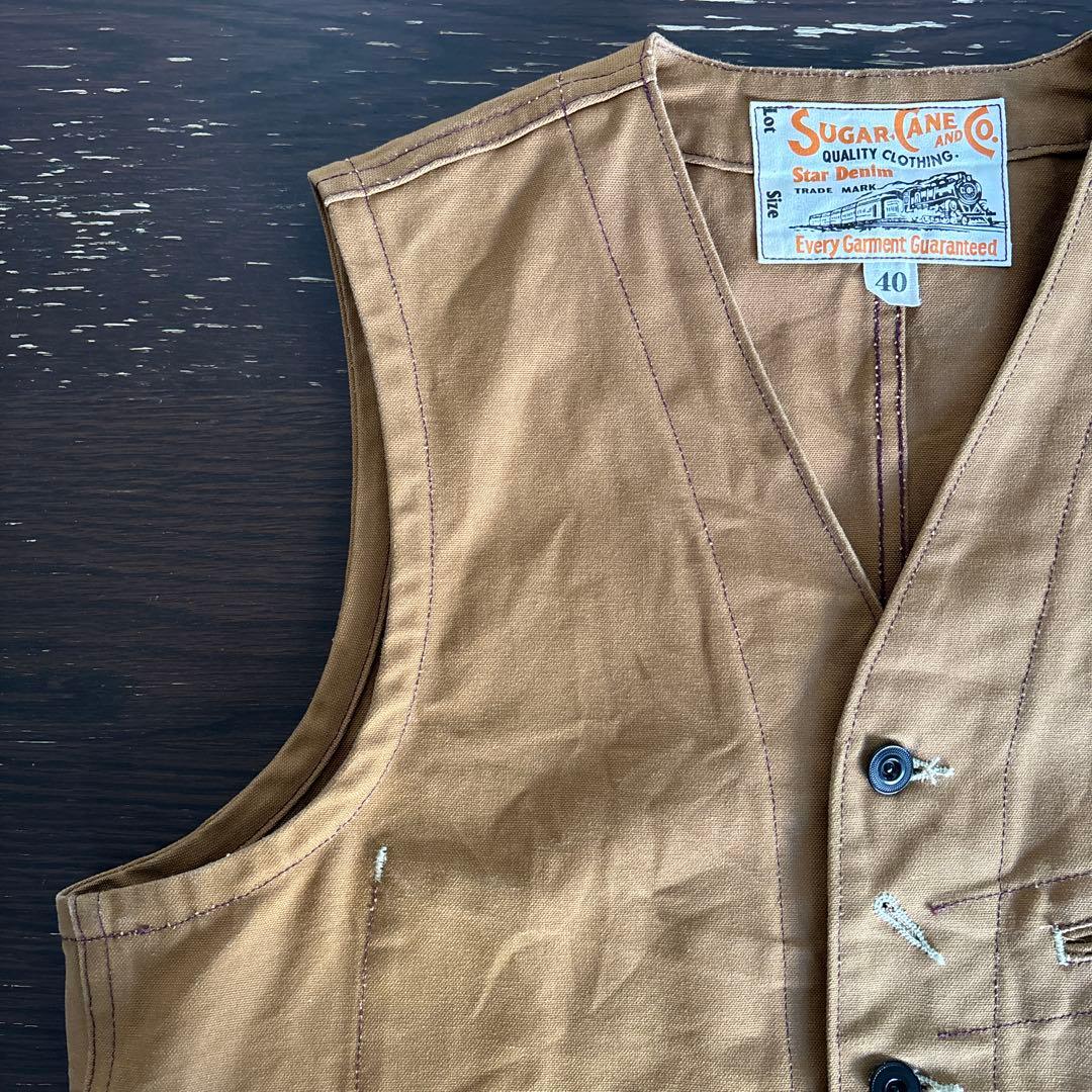 シュガーケーン SUGAR CANE 13oz ブラウンダック ワーク ベスト