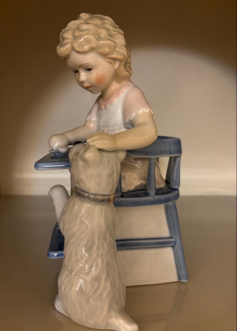 ロイヤルコペンハーゲン☆少女と犬☆新品同様