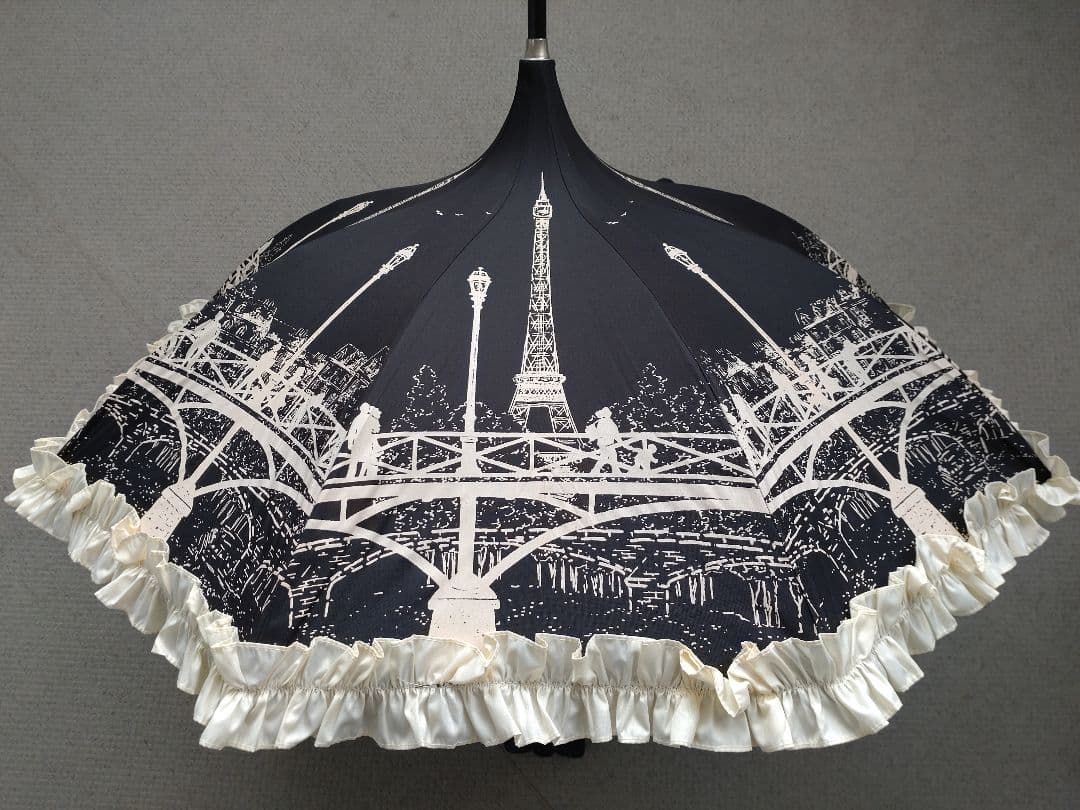 【最終価格】GUY DE JEAN ギドゥジャン パゴダ型 晴雨兼用傘 ブラック