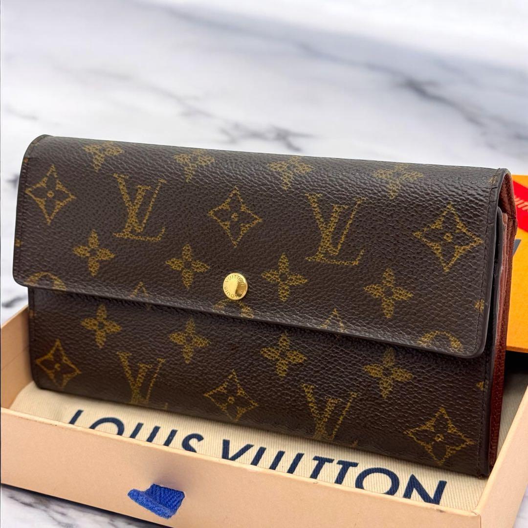 【美品】ルイヴィトン　モノグラム　ポシェット　ポルトモネ　クレディ　長財布　財布