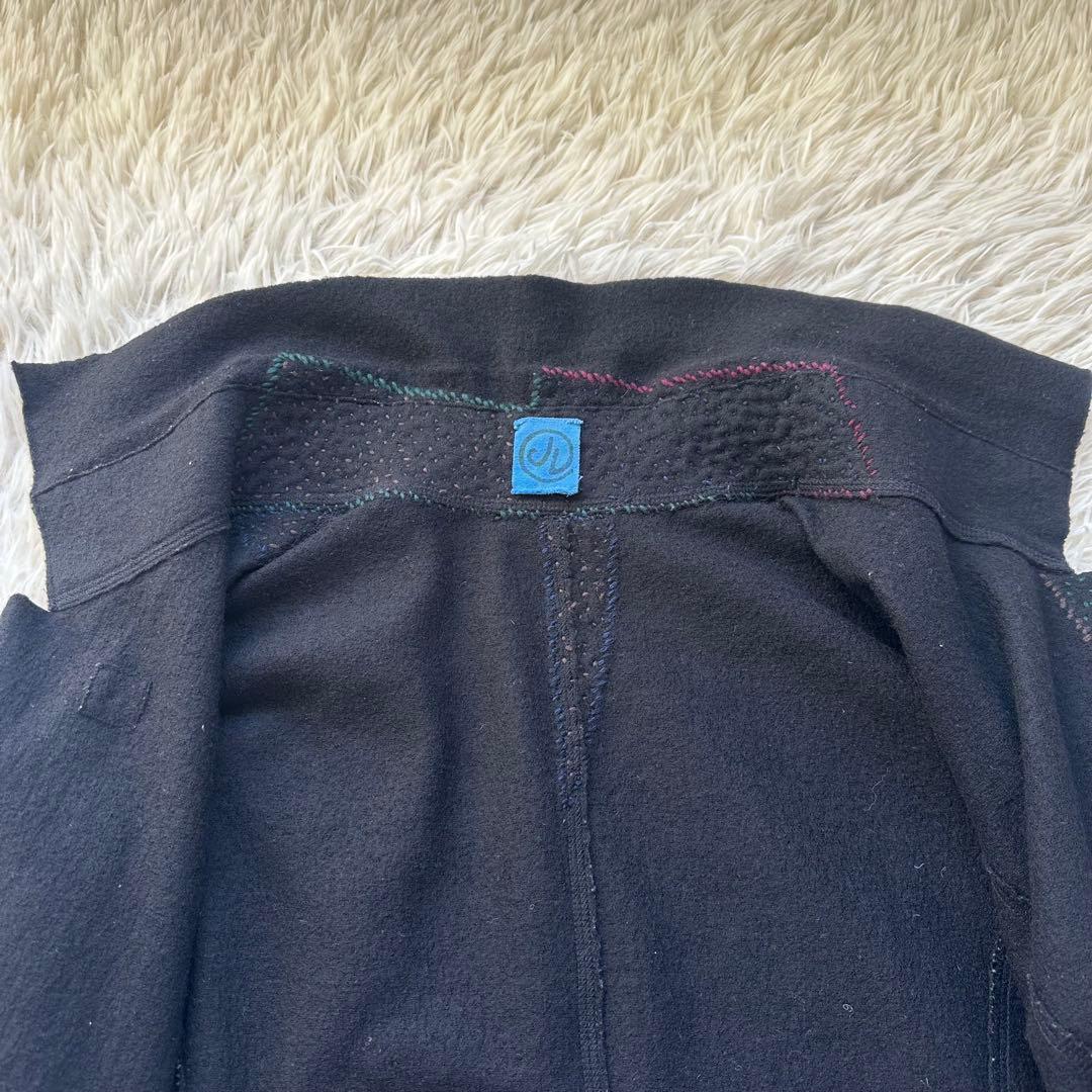 美品✨ヨーガンレール　ジャケットコート　ウール　糸刺繍　黒　ブラック