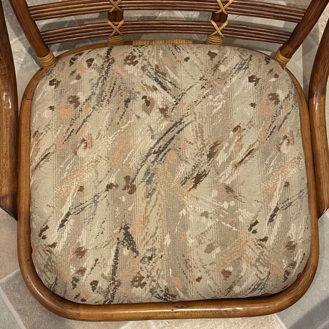 【美品】4脚セット　KAZAMA ラタン製 クッション付き座椅子