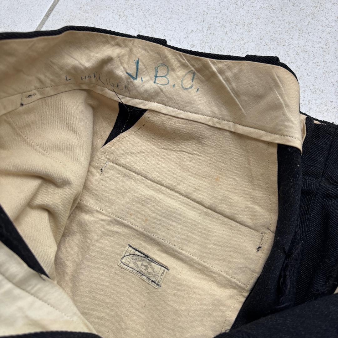 50sビンテージ ブラックウィップコード ウールワークパンツ フリスコパンツ