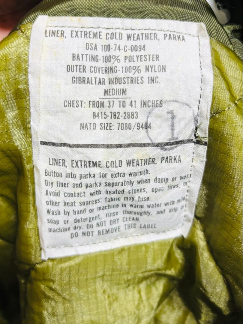 M-65 フィッシュテールパーカー フルセット ミディアム