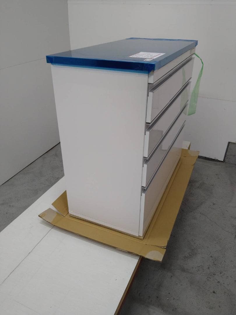 7067 ステンレス天板頑丈カウンター幅90白