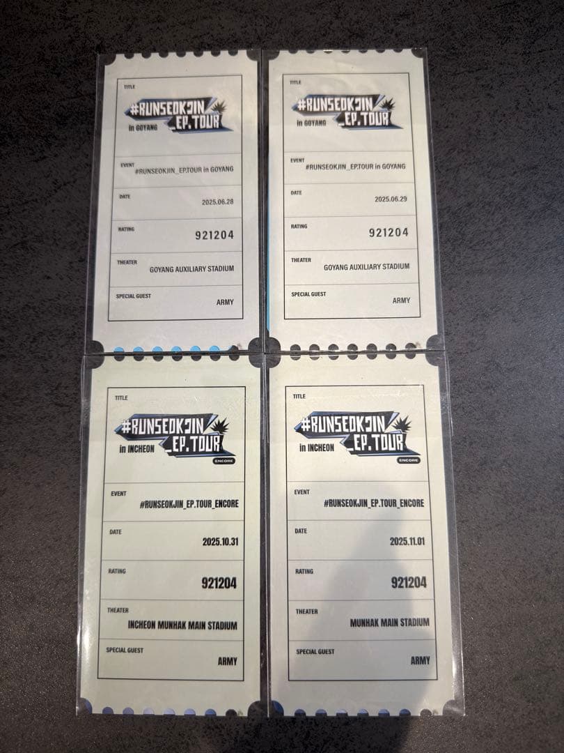 #RUNSEOKJIN_EP.TOUR コヤン&仁川ARMYZONE特典トレカ