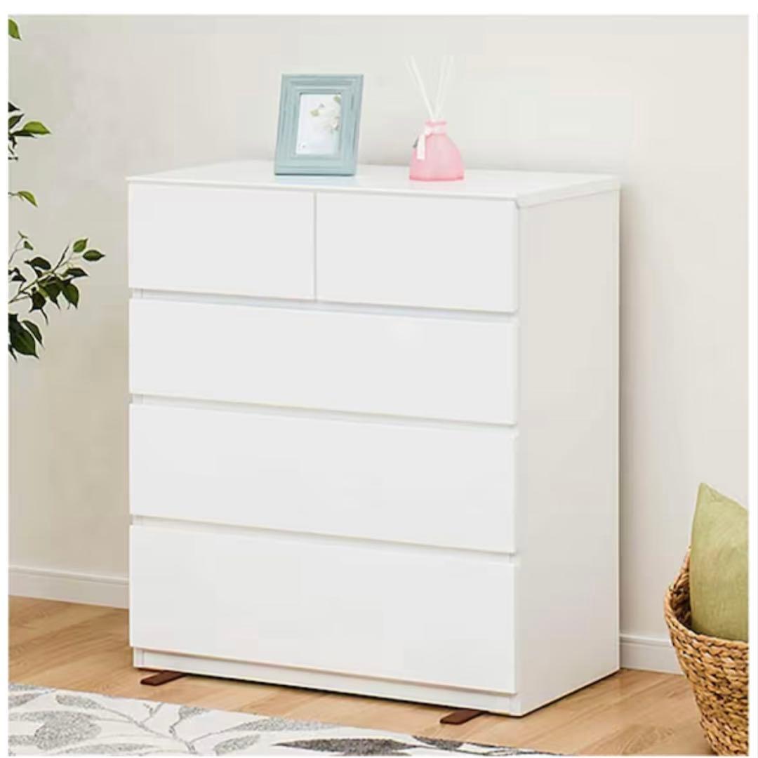 ニトリ　ローチェスト(クエス 80-4LC WH)ホワイト　4段