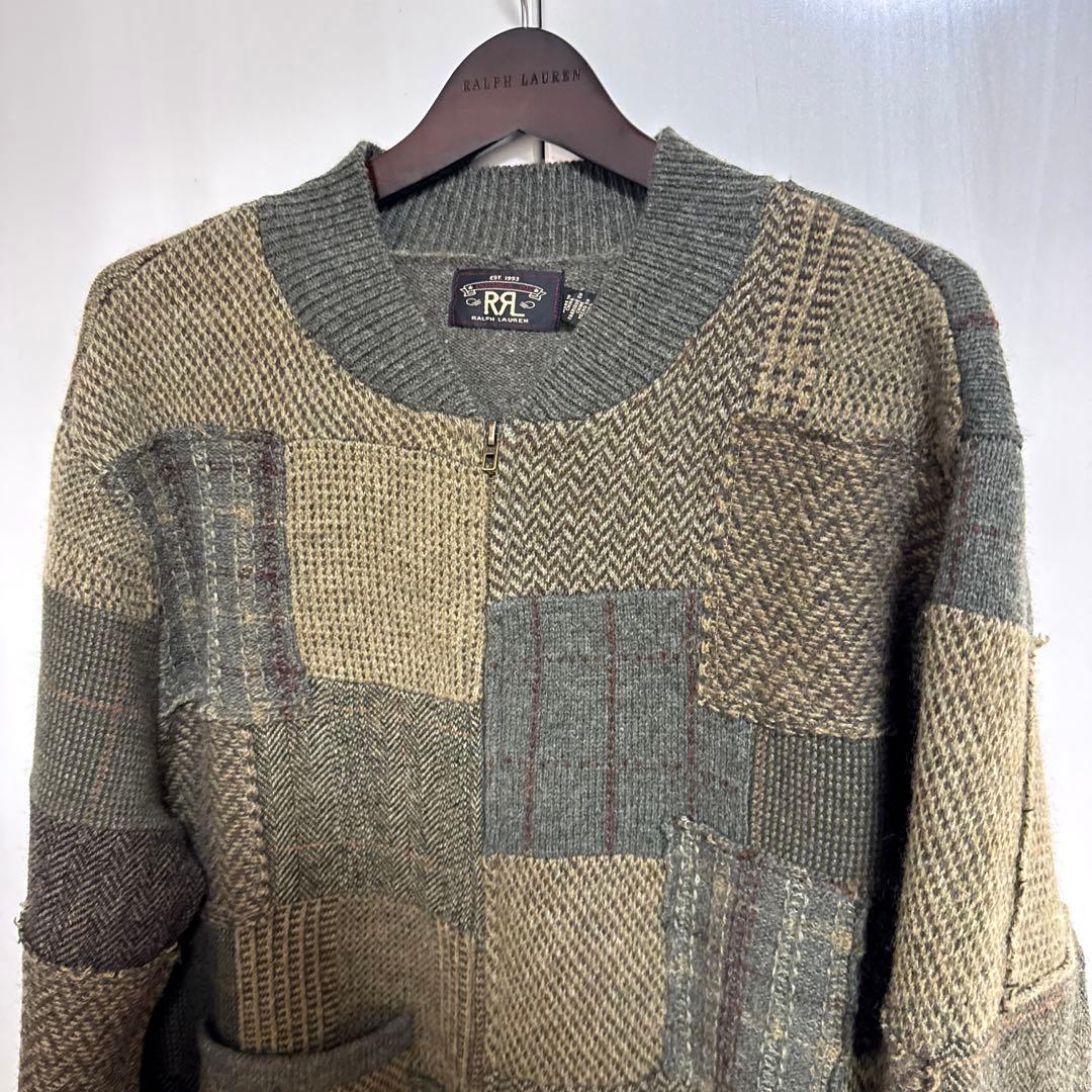 新品　RRL ダブルアールエル　パッチワーク ウールカシミヤセーター　XL