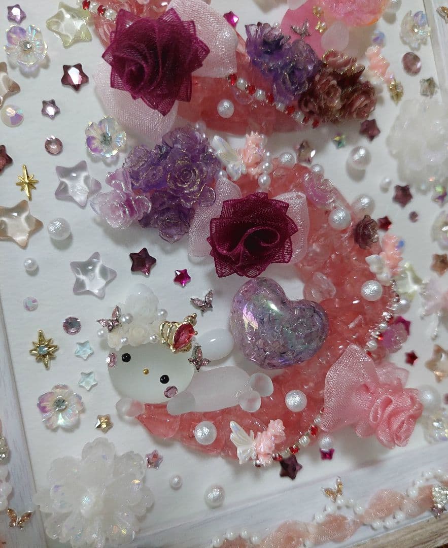 シーグラスアート Rose Moon♪こちらは専用です(⋆ᴗ͈ˬᴗ͈)”♪