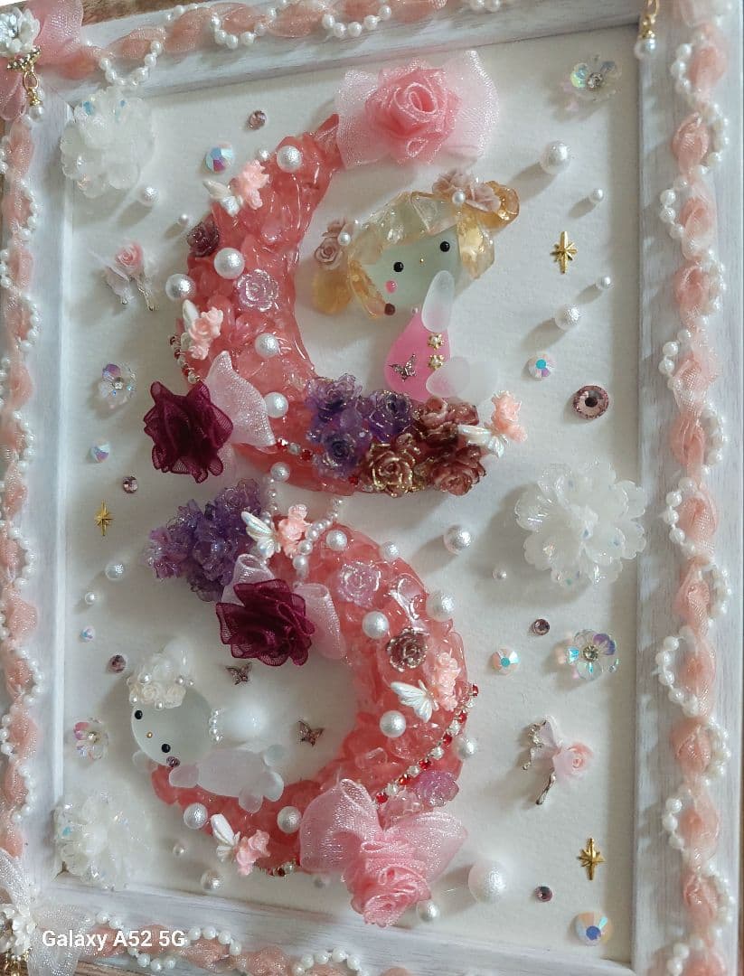 シーグラスアート Rose Moon♪こちらは専用です(⋆ᴗ͈ˬᴗ͈)”♪