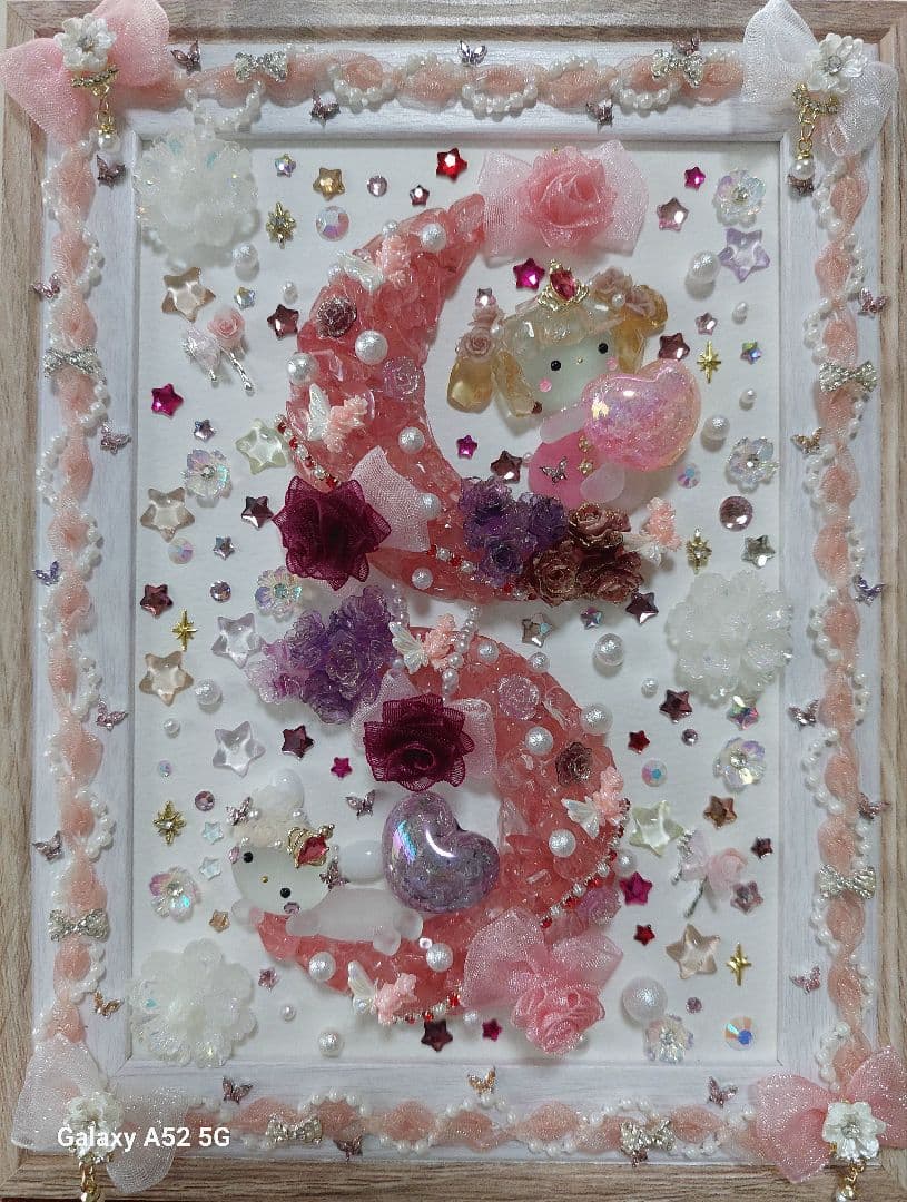 シーグラスアート Rose Moon♪こちらは専用です(⋆ᴗ͈ˬᴗ͈)”♪