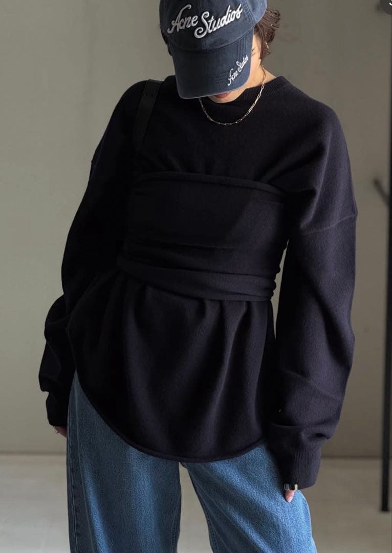 【新品】extreme cashmere x ビスチェ　ベルトトップスネイビー