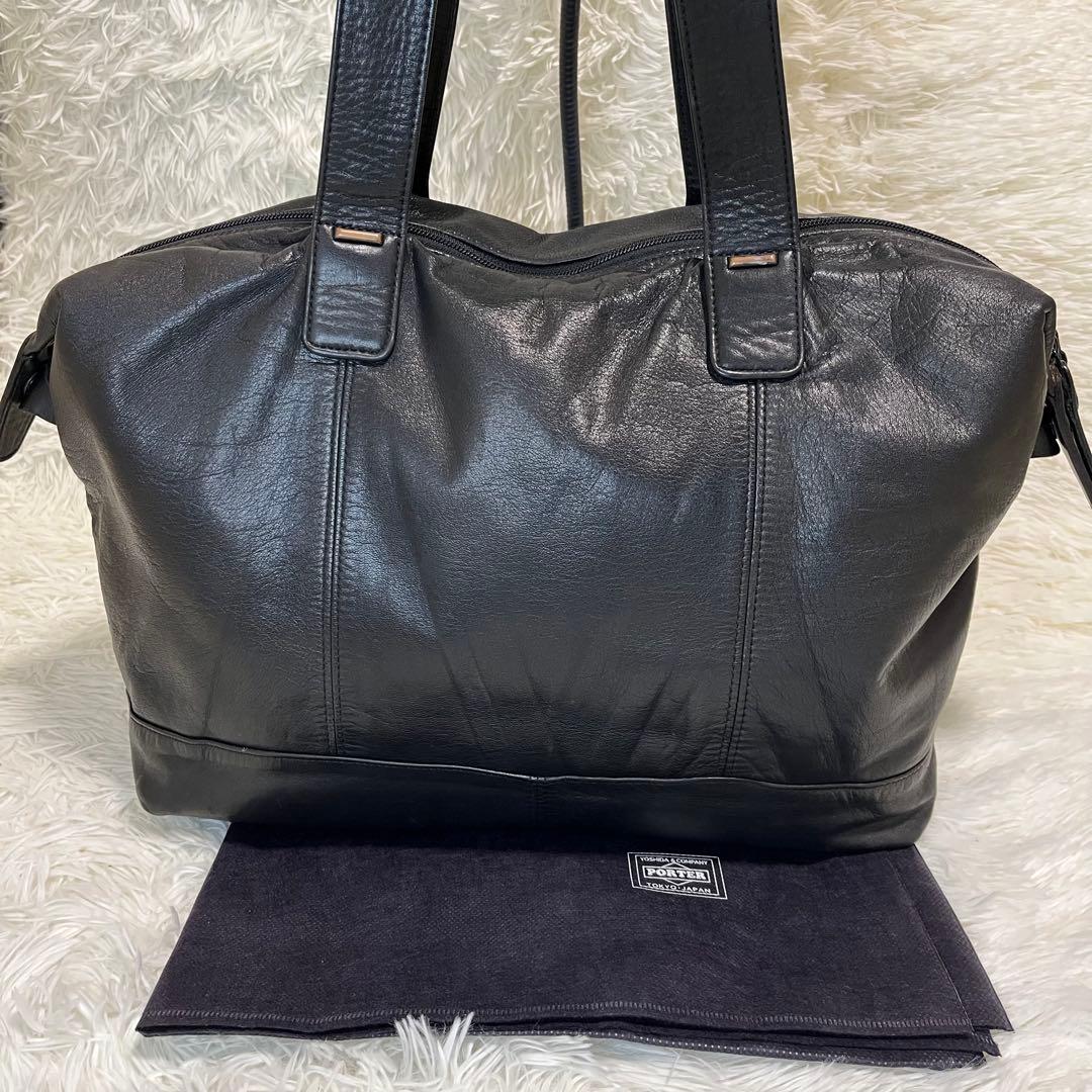 PORTER DONNEZ ボストンバッグ オールレザー 本革 大容量 ブラック