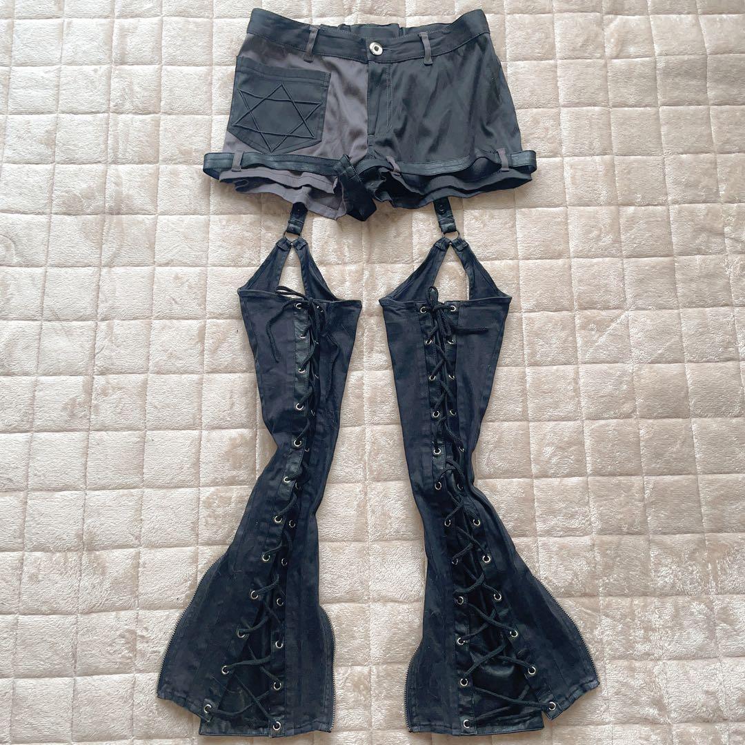 00s ALGONQUINS ガーターレッグカバー付きショートパンツ v系