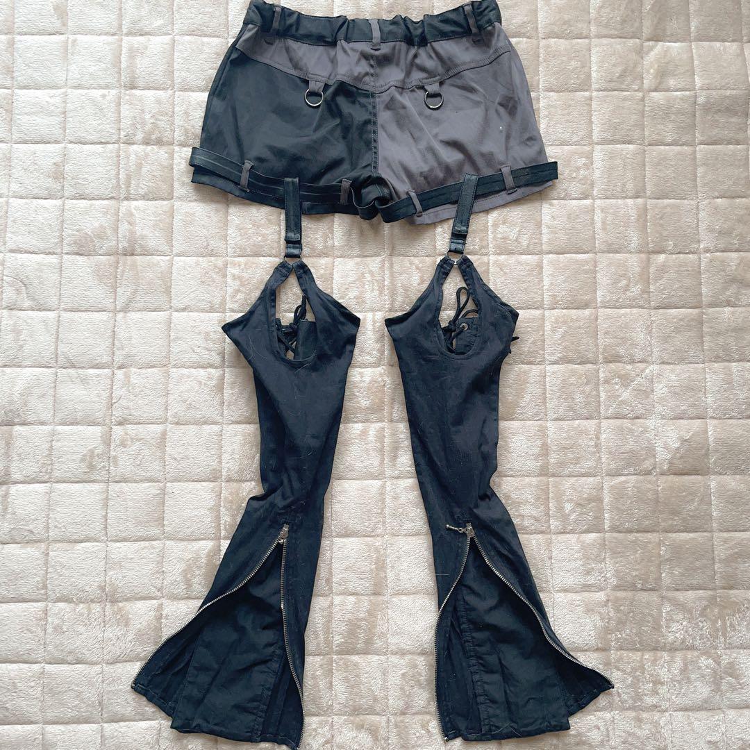 00s ALGONQUINS ガーターレッグカバー付きショートパンツ v系