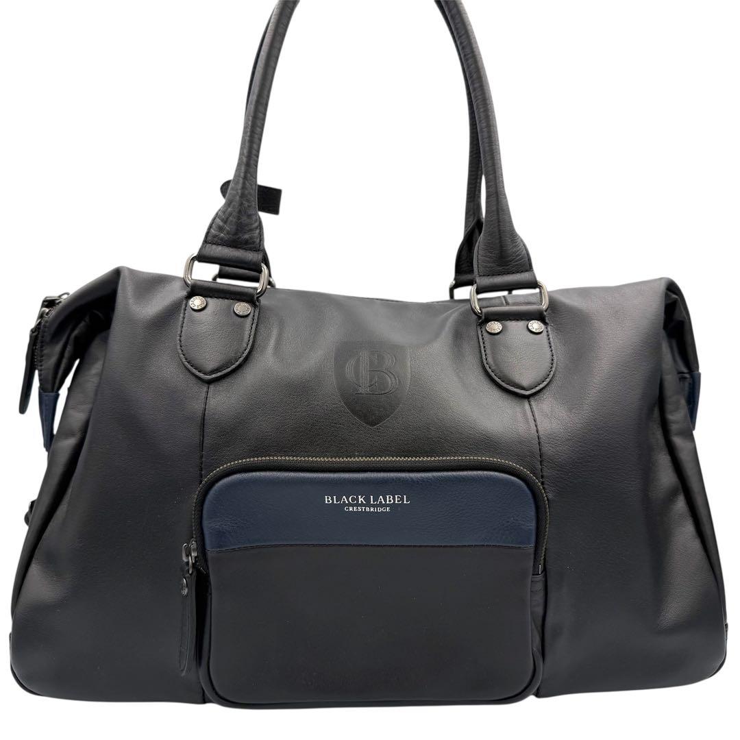 極美品✨BURBERRY バーバリーブラックレーベル　ボストンバック　レザー