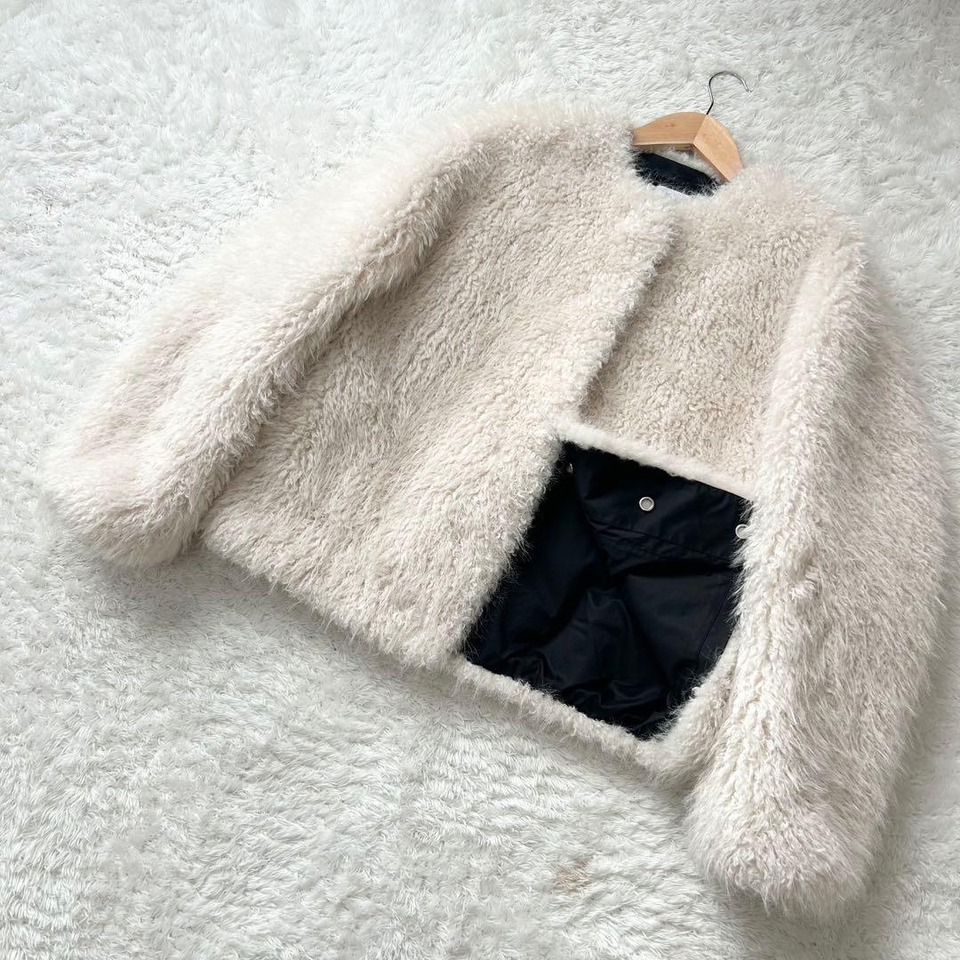 near.nippon ファー　ブルゾン　637-2425 ホワイト　白