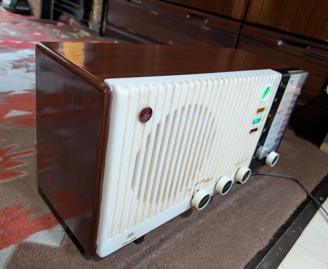 マツダうぐいすGS 昭和レトロ 真空管ラジオ　マジックアイ付