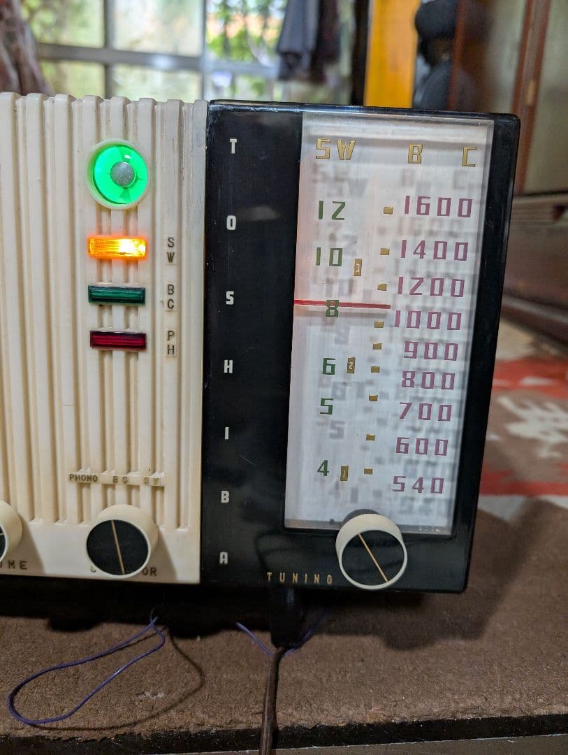 マツダうぐいすGS 昭和レトロ 真空管ラジオ　マジックアイ付