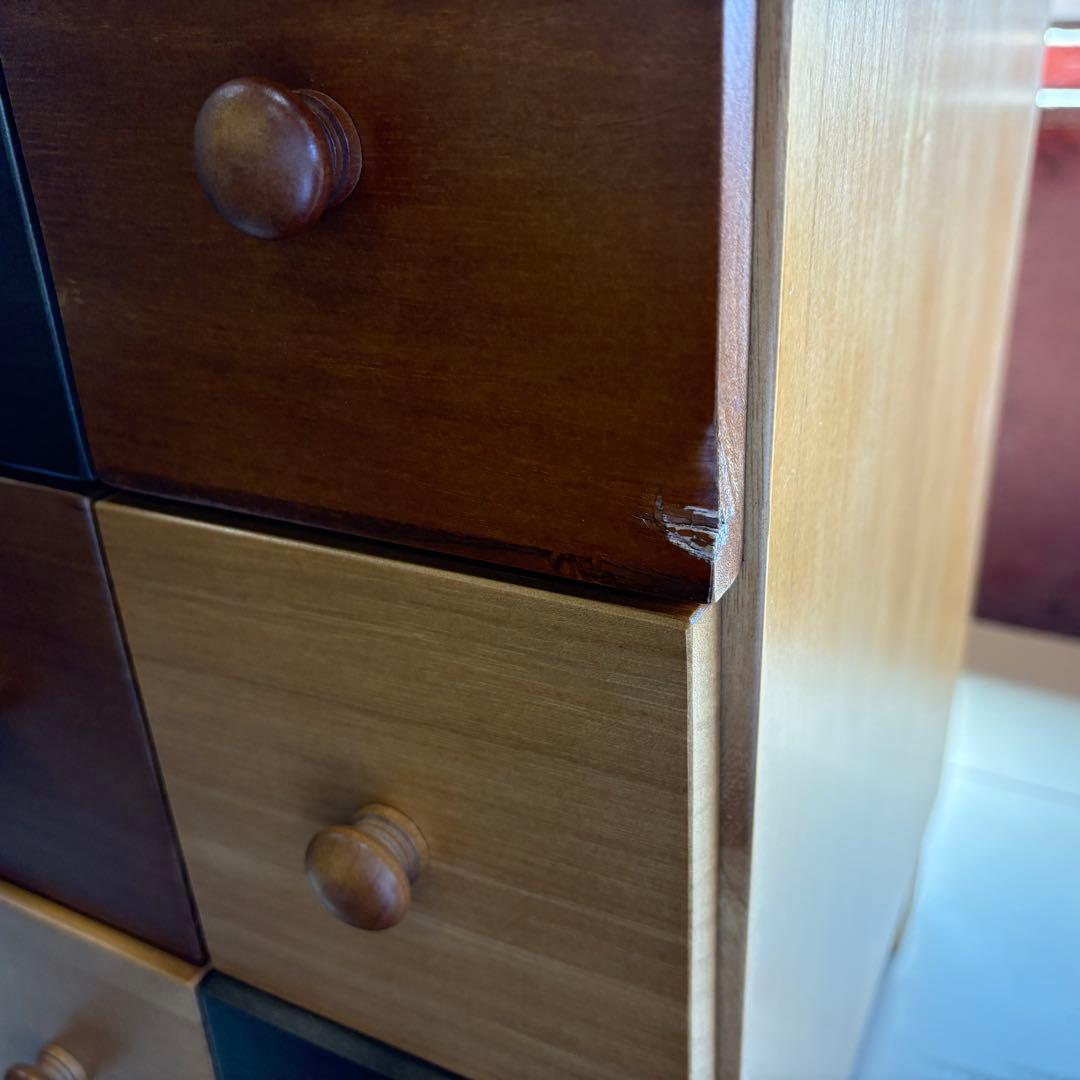 訳あり品【122】ナチュラルウッド多引き出し収納チェストインテリア木製タンス桐材