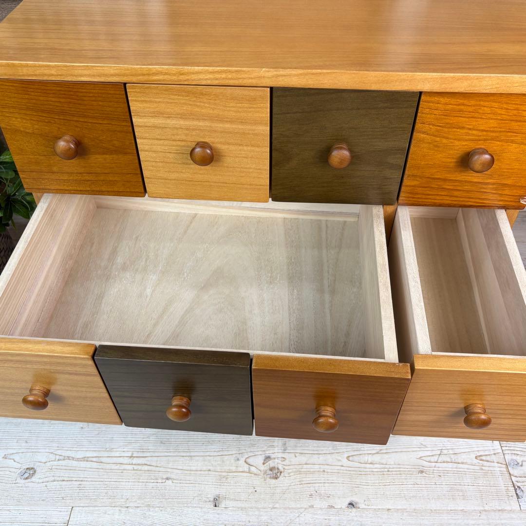 訳あり品【122】ナチュラルウッド多引き出し収納チェストインテリア木製タンス桐材