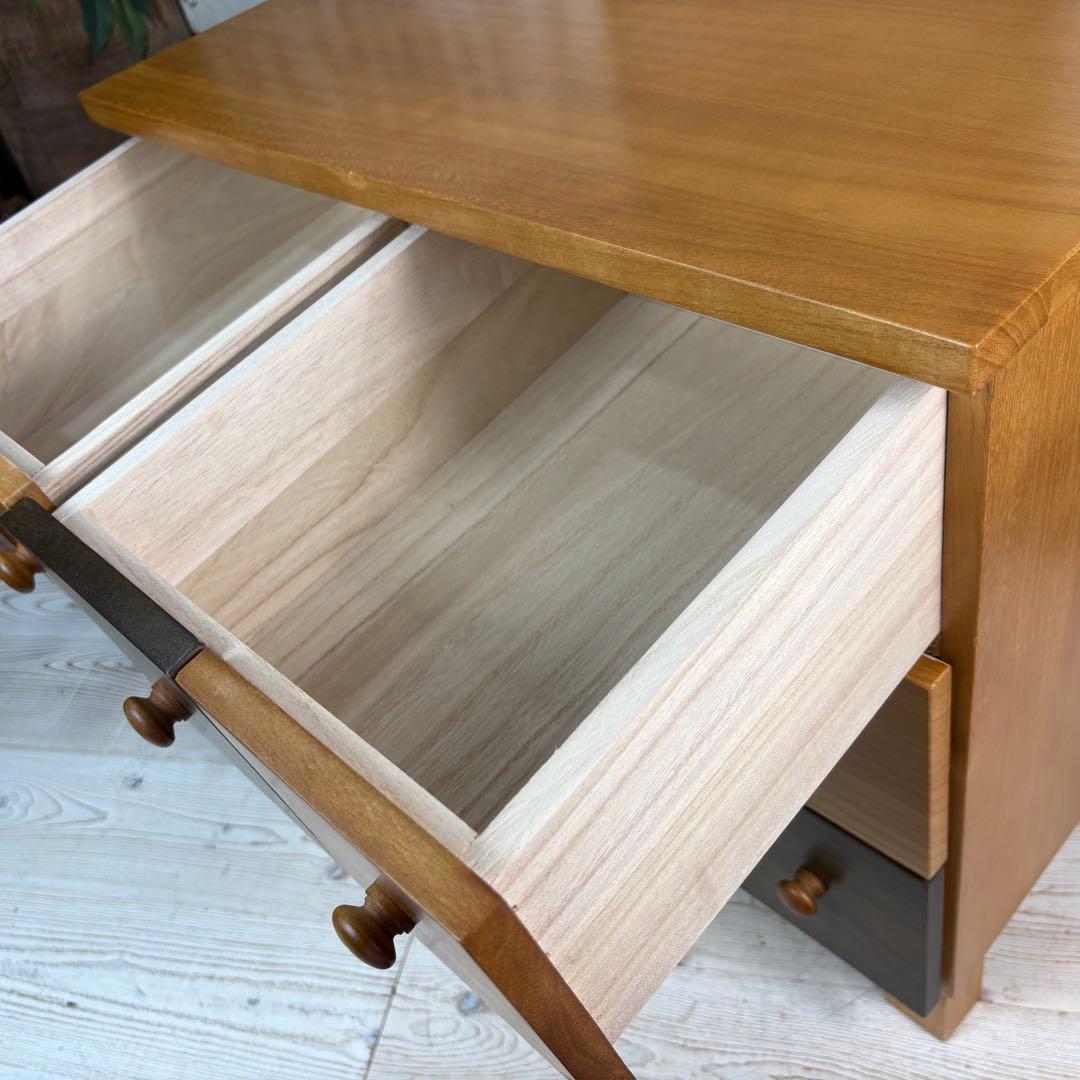 訳あり品【122】ナチュラルウッド多引き出し収納チェストインテリア木製タンス桐材