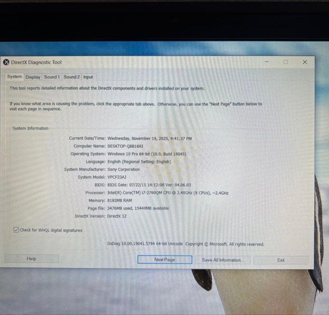 Sony VAIO ノートPC シルバー