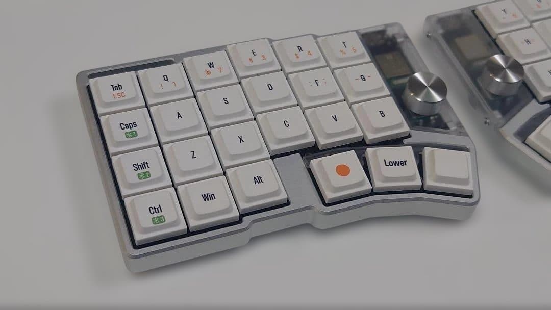 【ケース付】Cornix LP 分割無線キーボード｜VIAL対応｜技適｜シルバー