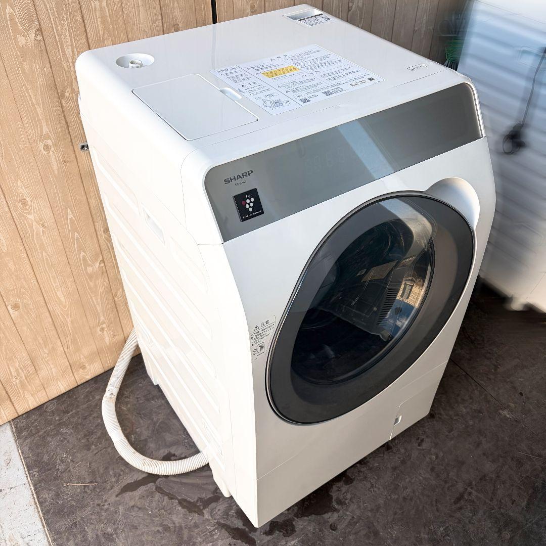 配送設置無料！超美品オシャレスタイリッシュドラム式洗濯機！純正SHARP完動品！