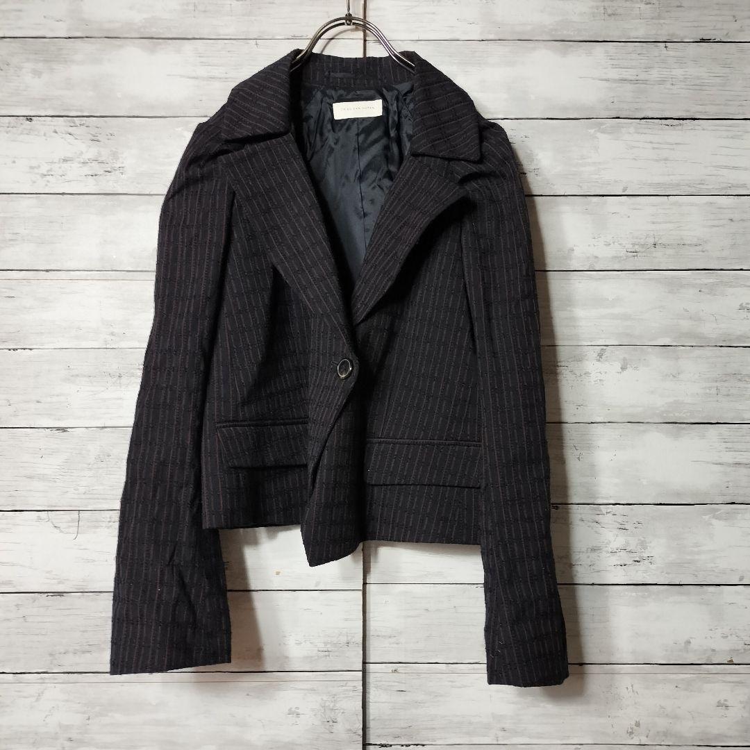 ドリスヴァンノッテン ショート丈テーラードジャケット 1B ウールコットン