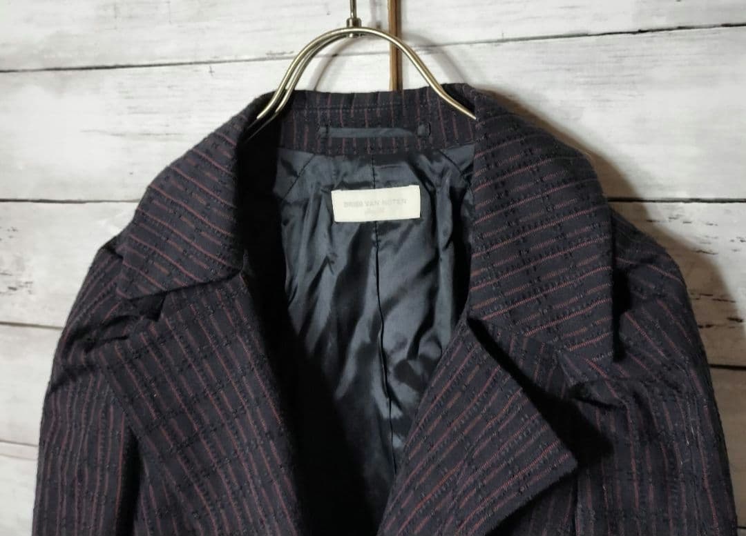ドリスヴァンノッテン ショート丈テーラードジャケット 1B ウールコットン
