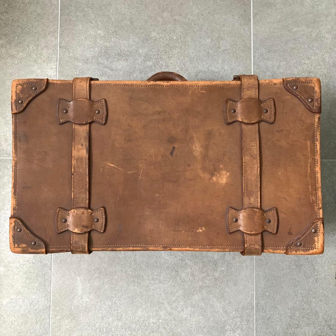 超特大 ヴィンテージ レザートランクケース トランクバッグ 73cm×41cm⑥