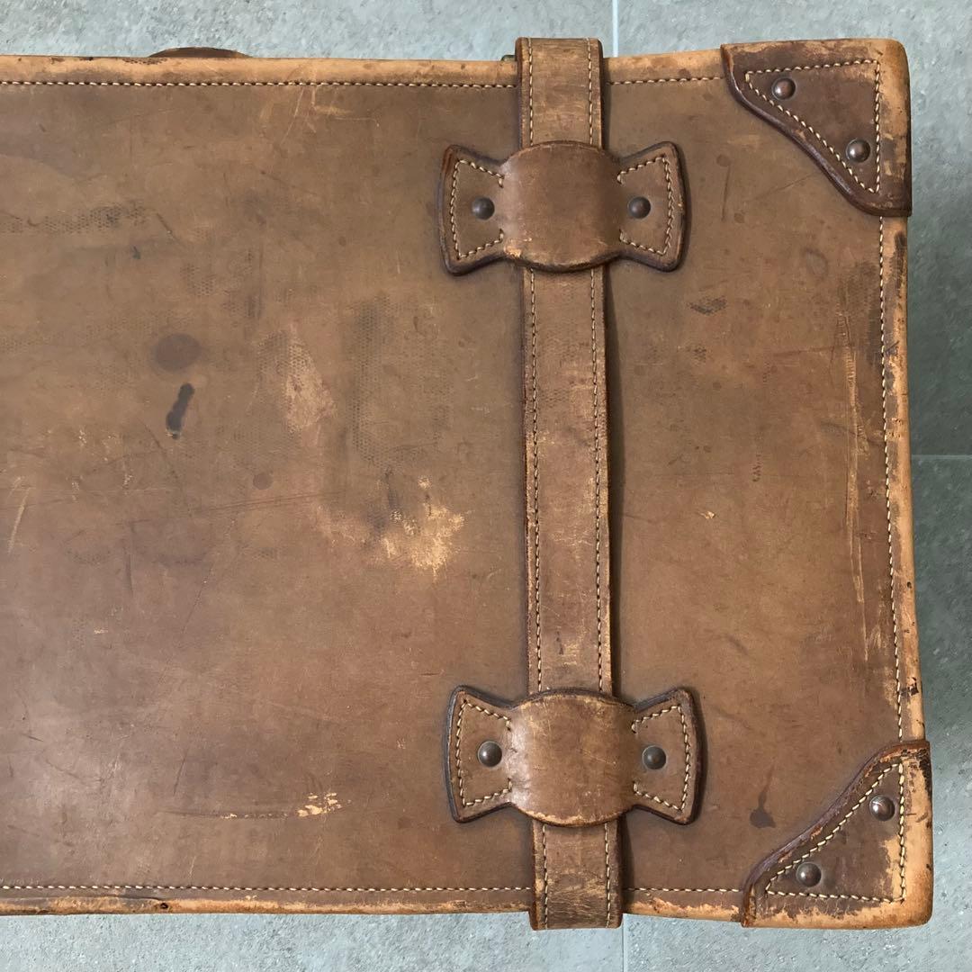 超特大 ヴィンテージ レザートランクケース トランクバッグ 73cm×41cm⑥