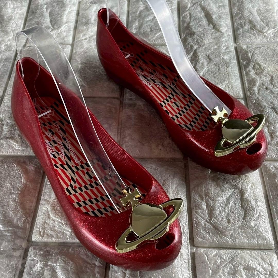 未使用級 ヴィヴィアンウエストウッド メリッサ フラットシューズ ラメ パンプス