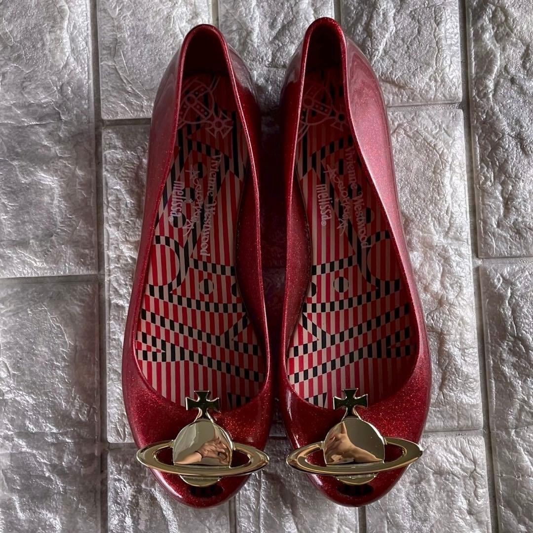 未使用級 ヴィヴィアンウエストウッド メリッサ フラットシューズ ラメ パンプス