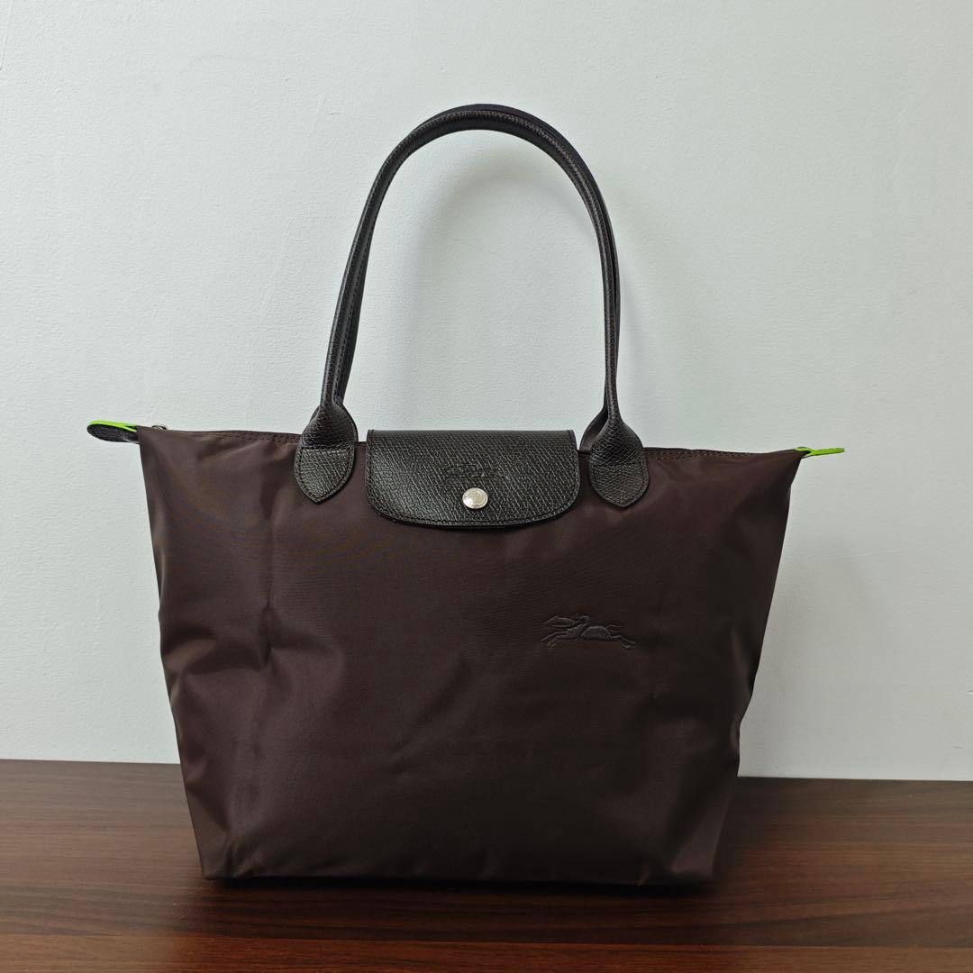 【新品】ロンシャン ル プリアージュ グリーンライン肩掛けL 最新色ラテ