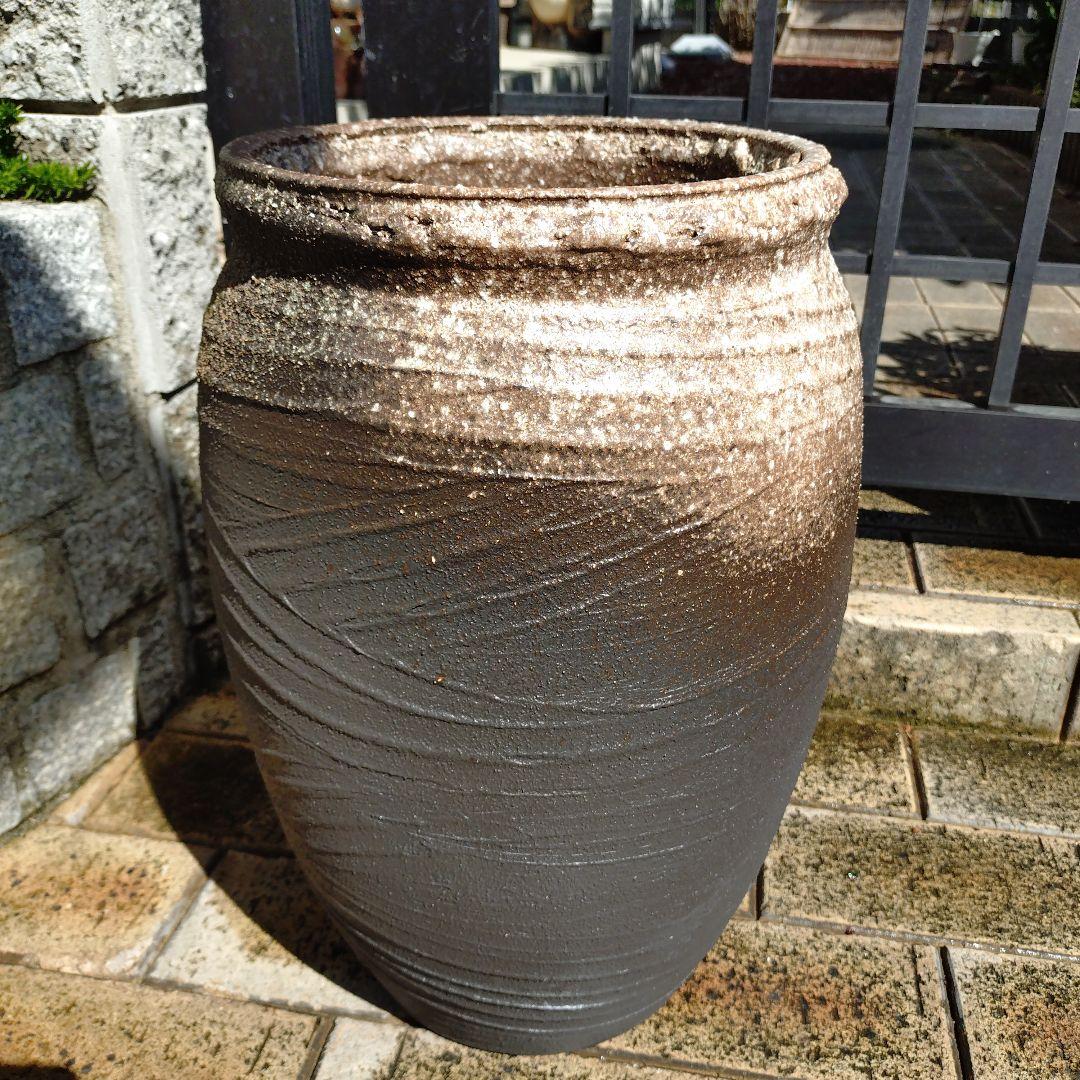 信楽焼　傘立兼用花器