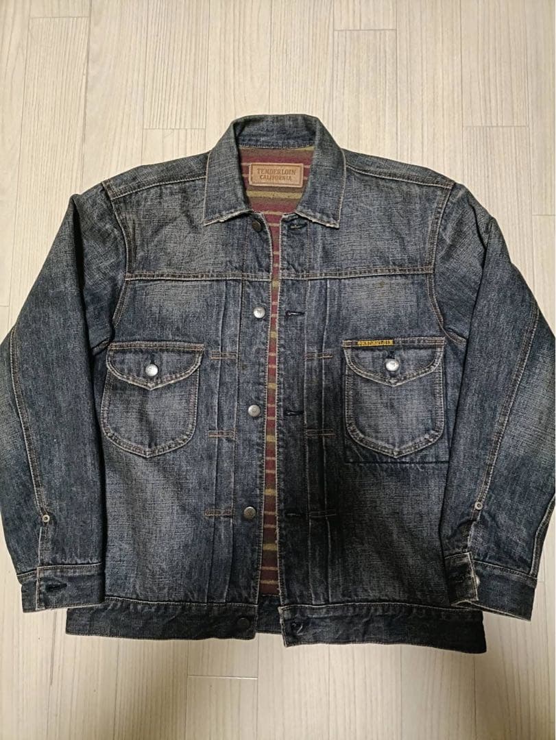 【M】初期TENDERLOIN デニム JK-T-2ND_裏ブランケット_黒