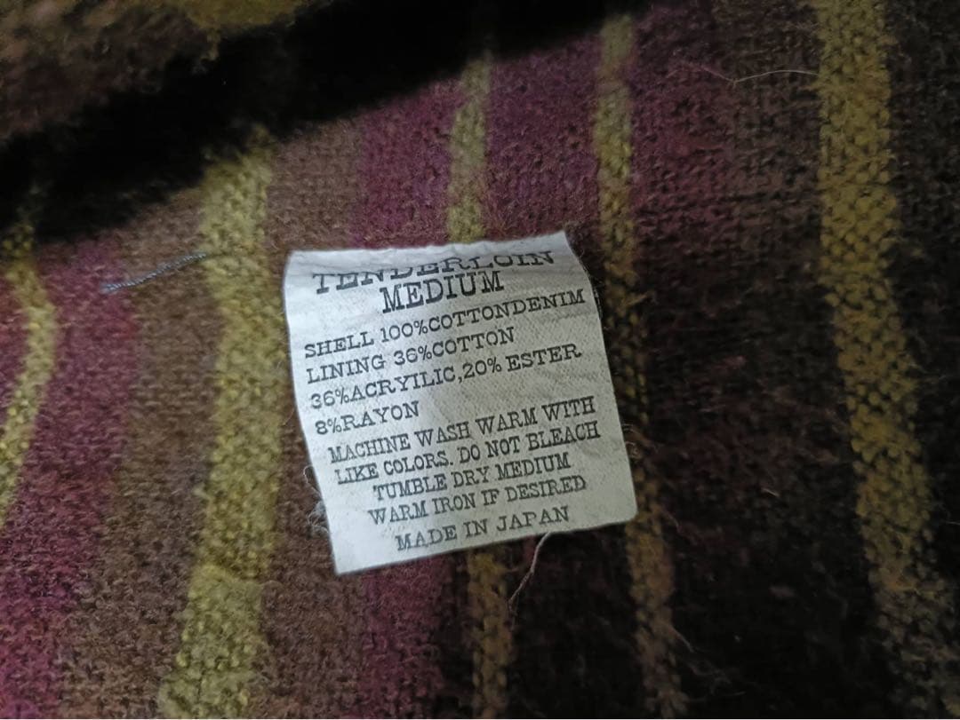 【M】初期TENDERLOIN デニム JK-T-2ND_裏ブランケット_黒