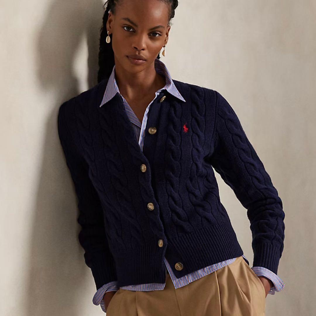 POLORALPHLAUREN ケーブルニット ウールカシミヤ カーディガン