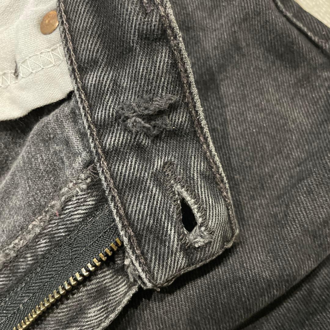90s Levi's 550 後染めブラック W38 L30 デニムパンツ