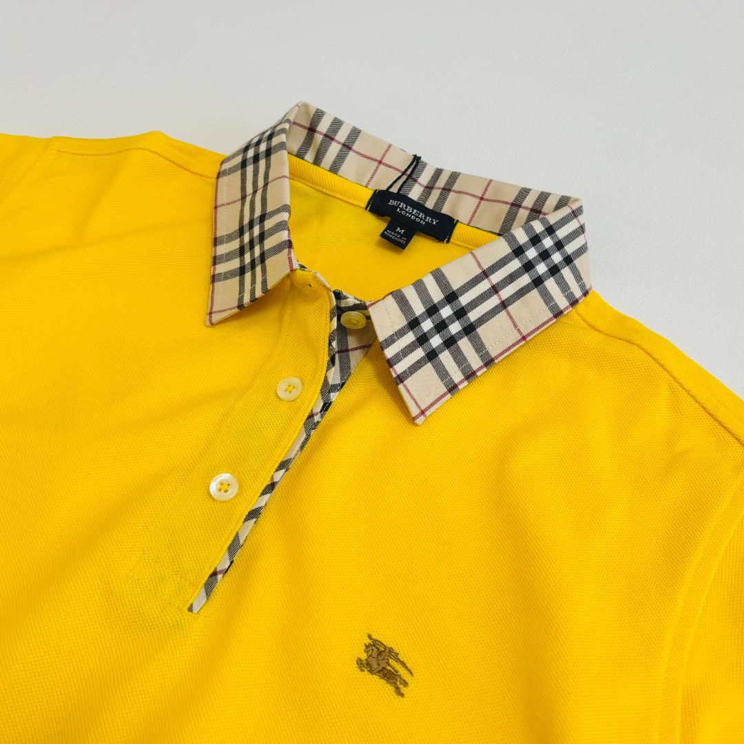 【新品】BURBERRY LONDON ポロシャツ ノバチェック 鹿子 M 黄色
