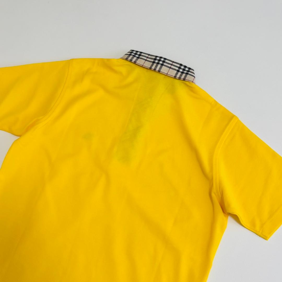 【新品】BURBERRY LONDON ポロシャツ ノバチェック 鹿子 M 黄色